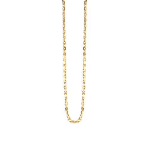 14K Gold Diamond Cut Cable Chain