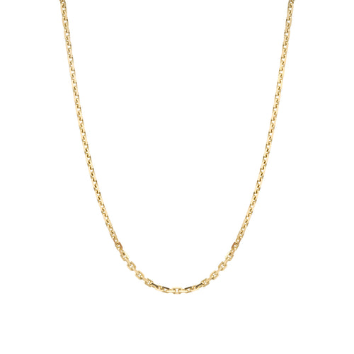 14K Gold Diamond Cut Cable Chain