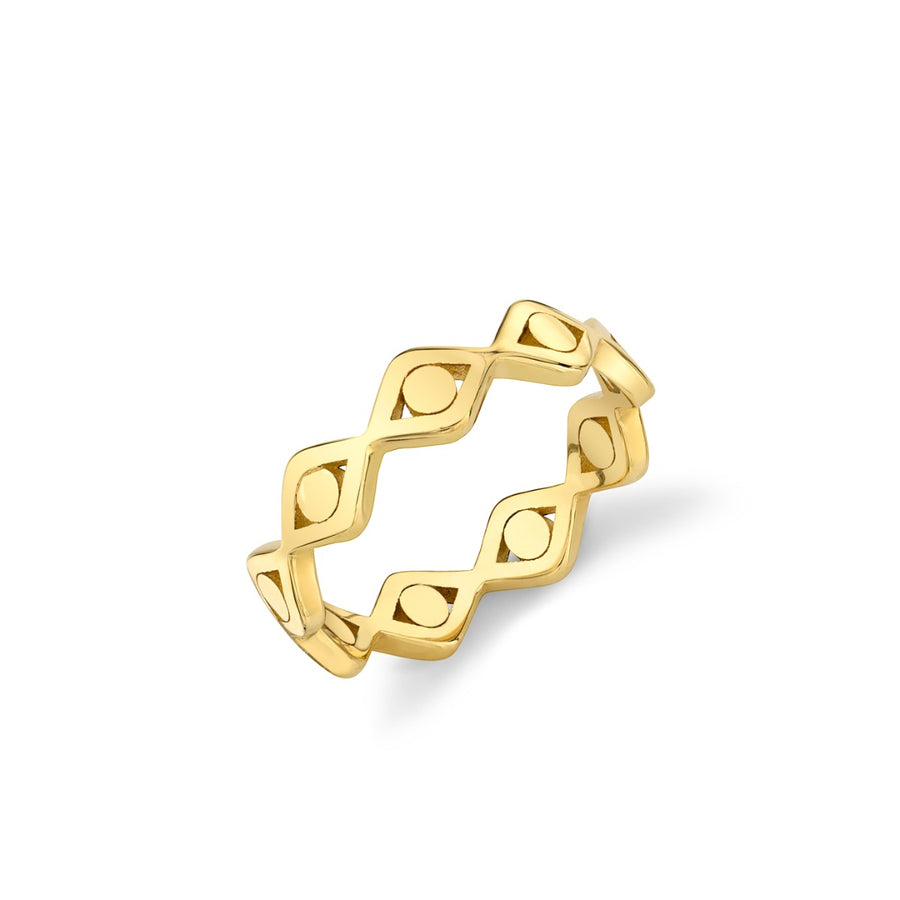 Pure Gold Evil Eye Link Eternity Ring - Sydney Evan Fine Jewelry