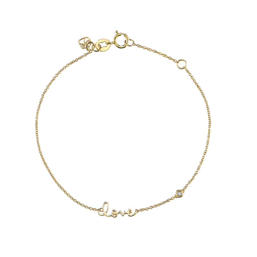 Gold Plated Sterling Silver Love Bracelet with Bezel Set Diamond - Sydney Evan Fine Jewelry
