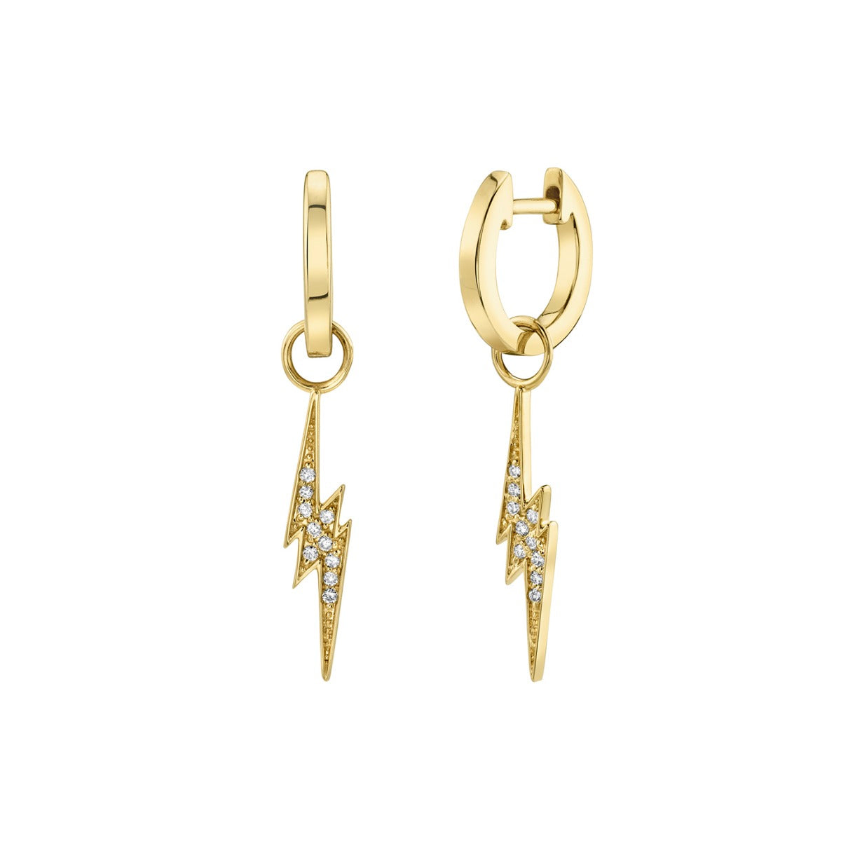 Huggie Hoop Lightning Bolt Charm Hoops