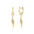 Men's Collection Gold Huggie Hoop and Lightning Bolt Charm Earrings