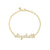 Gold & Diamond Small Custom Script Bracelet