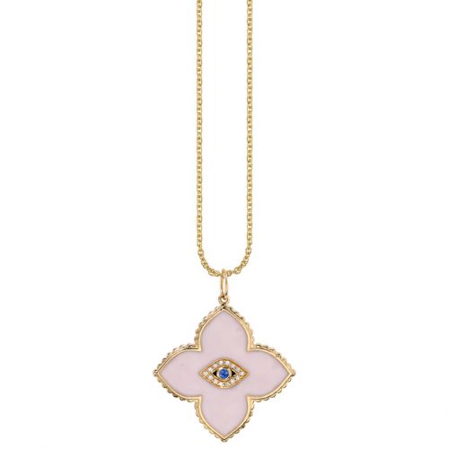 Gold & Bezel Diamond Eye Moroccan Flower Charm - Sydney Evan Fine Jewelry
