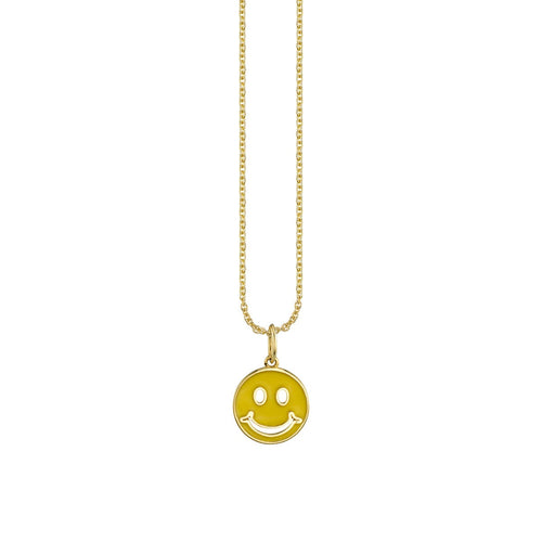 Kids Collection Gold & Enamel Happy Face Necklace