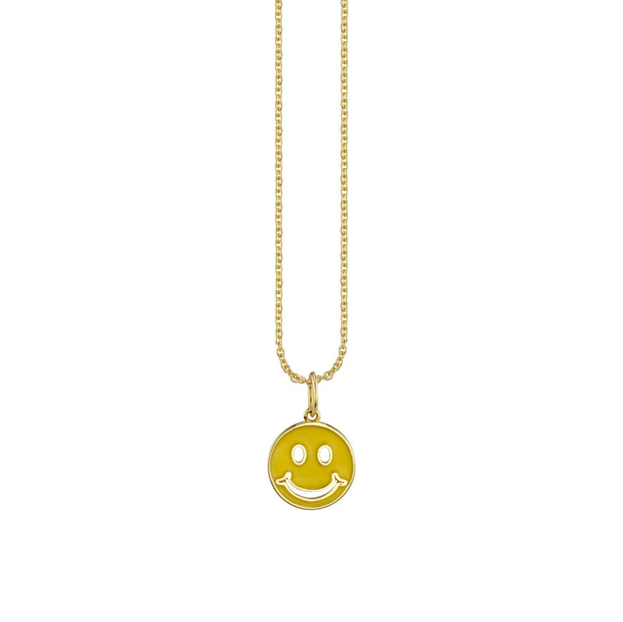 Kids Collection Gold & Enamel Happy Face Necklace - Sydney Evan Fine Jewelry
