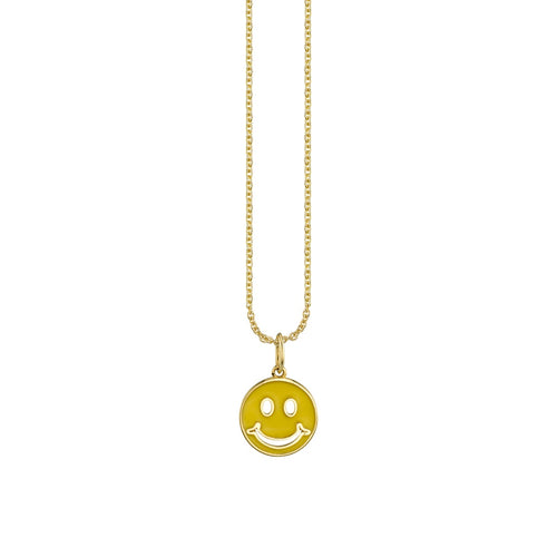 Gold & Enamel Happy Face Charm
