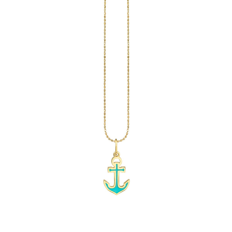 Gold & Enamel Anchor Charm - Sydney Evan Fine Jewelry