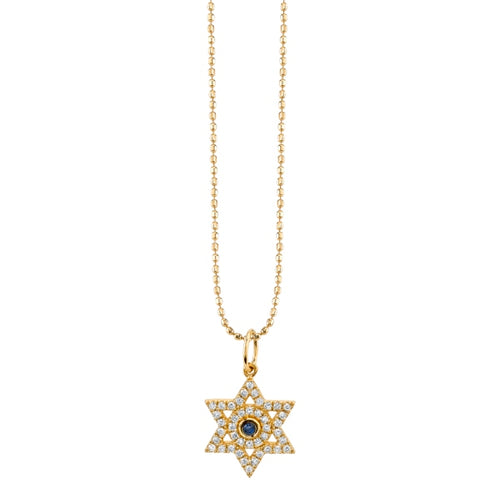 Gold & Diamond Star of David Charm