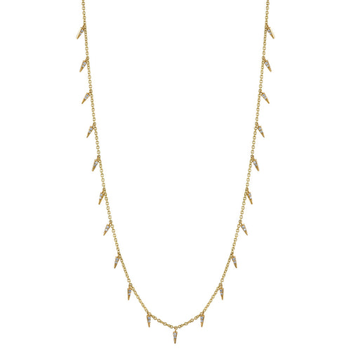 Gold & Diamond Fringe Drop Necklace