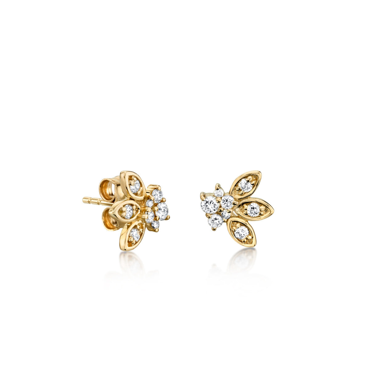 & Diamond Marquis Petal Studs