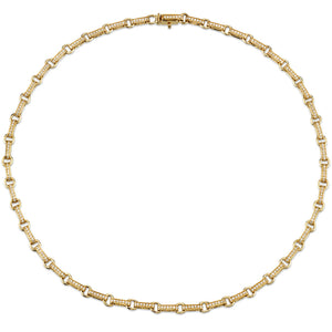 Gold & Diamond Round Rectangle Link Necklace - Sydney Evan Fine Jewelry