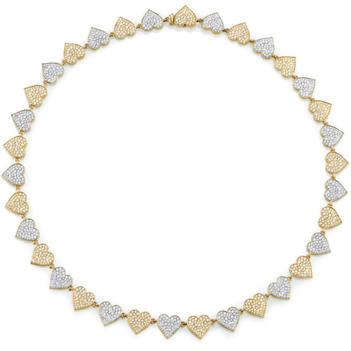 Gold & Diamond Heart Eternity Necklace