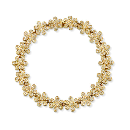 Gold & Diamond Daisy Eternity Bracelet