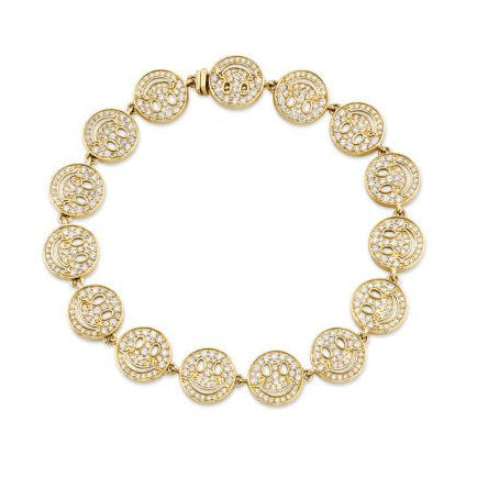 Gold & Diamond Happy Face Eternity Bracelet