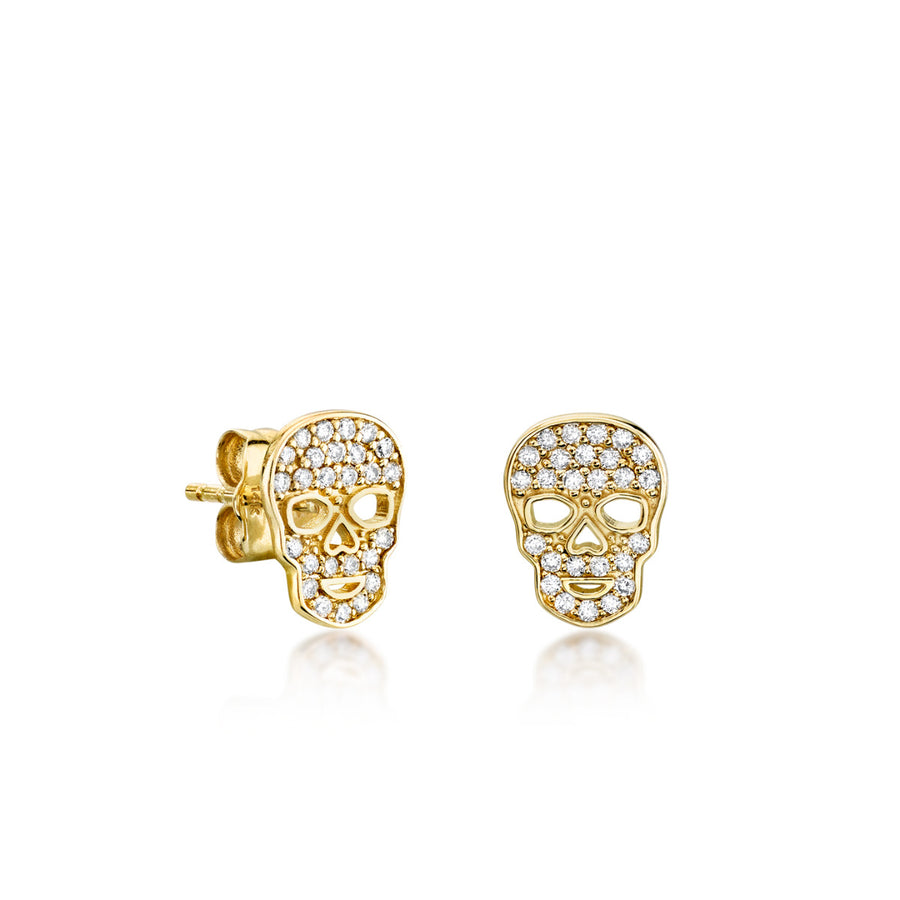 Gold & Diamond Skull Stud - Sydney Evan Fine Jewelry