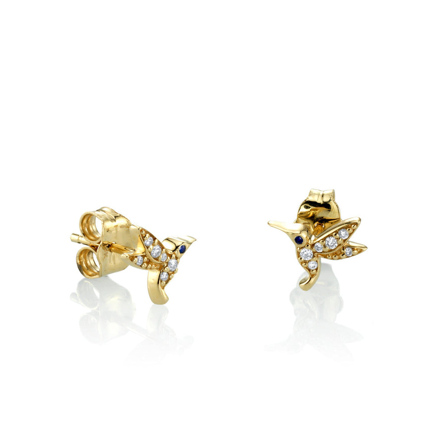Kids Collection Gold & Diamond Tiny Hummingbird Stud - Sydney Evan Fine Jewelry