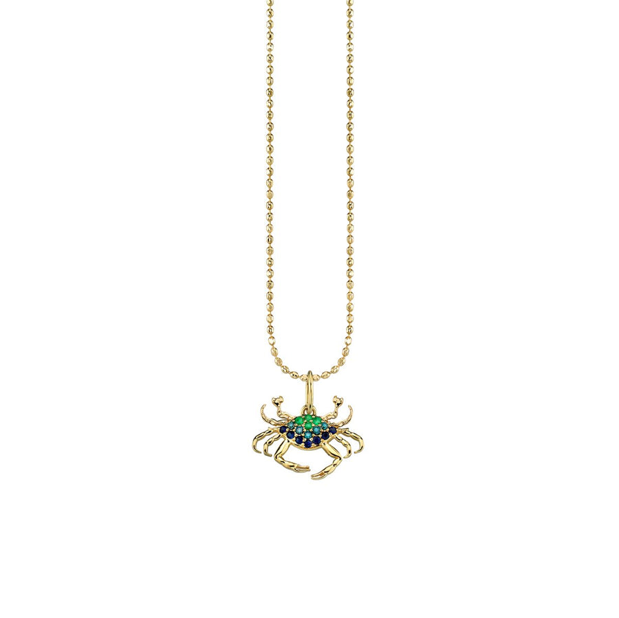 Gold & Multicolor Gemstone Crab Charm - Sydney Evan Fine Jewelry