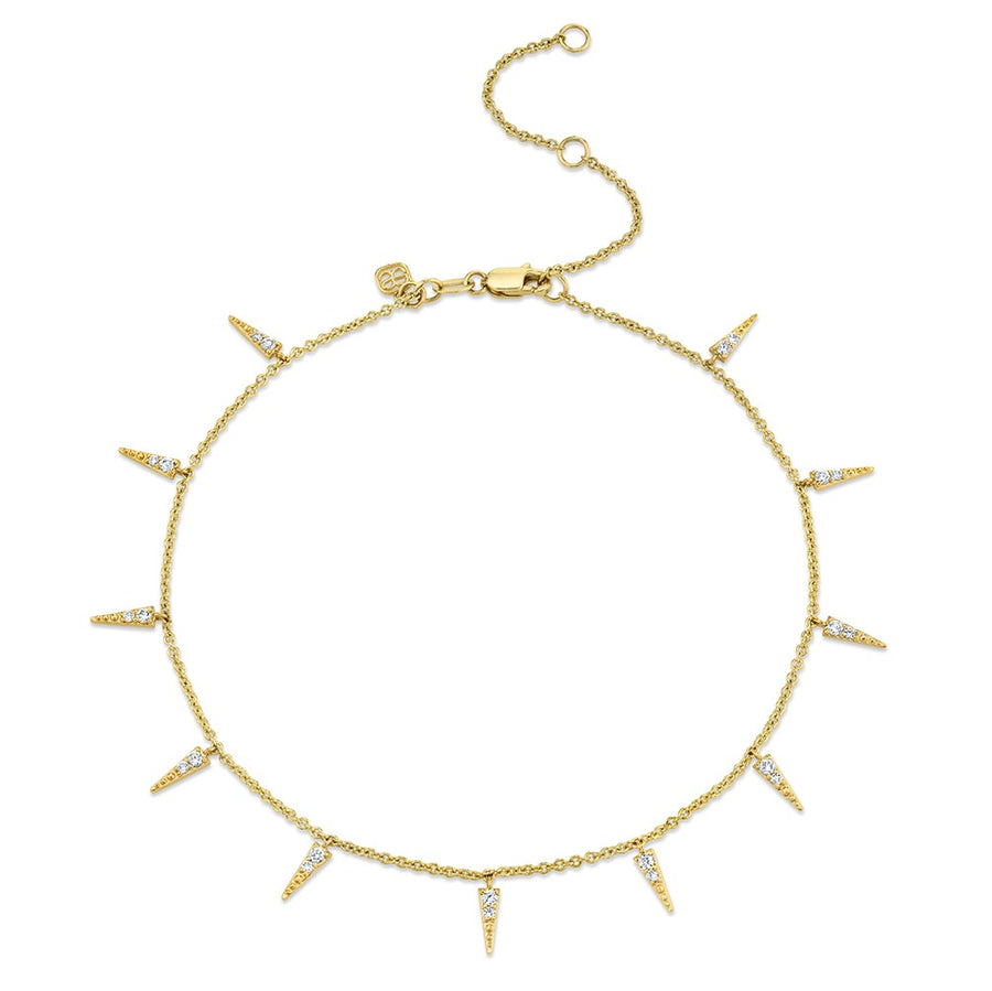 Gold & Diamond Large Fringe Anklet - Sydney Evan Fine Jewelry