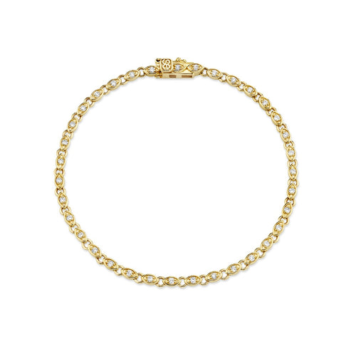Gold & Diamond Marquise Eye Eternity Bracelet