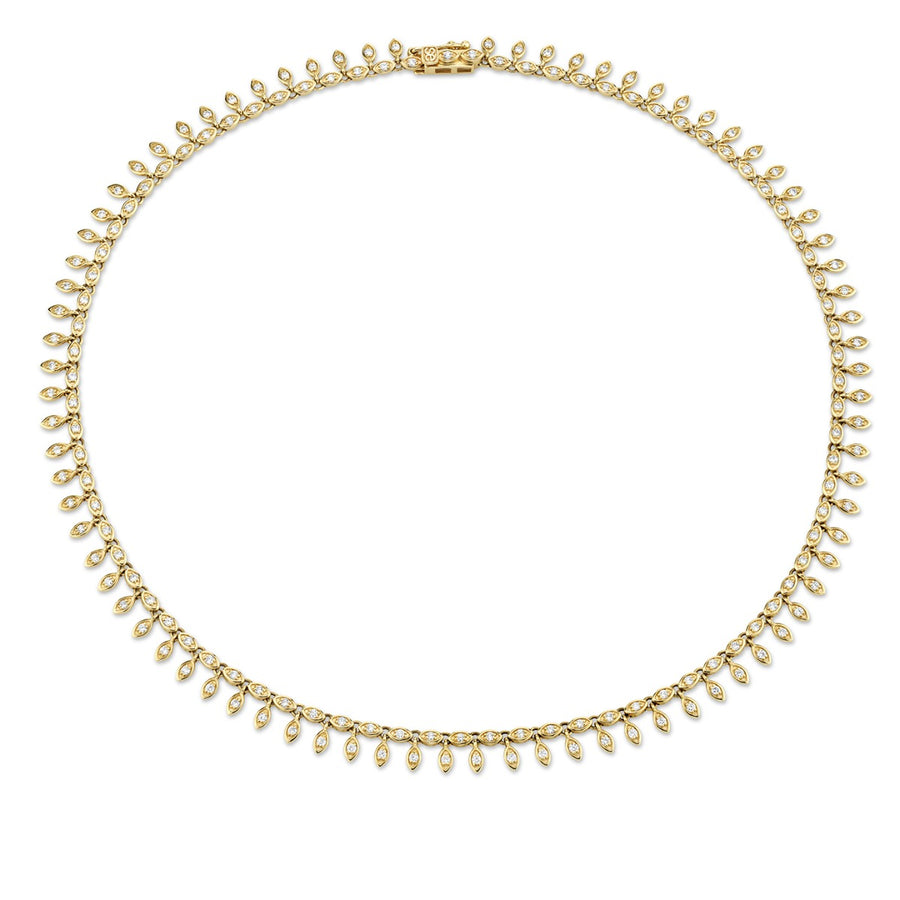 Gold & Diamond Marquise Eye Eternity Fringe Necklace - Sydney Evan Fine Jewelry