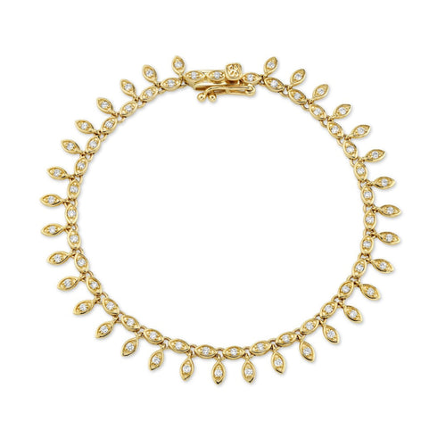 Gold & Diamond Marquise Eye Eternity Fringe Bracelet