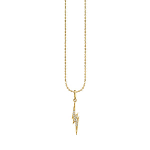Gold & Diamond Small Lightning Bolt Charm - Sydney Evan Fine Jewelry