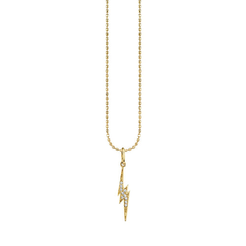 Gold & Diamond Small Lightning Bolt Charm