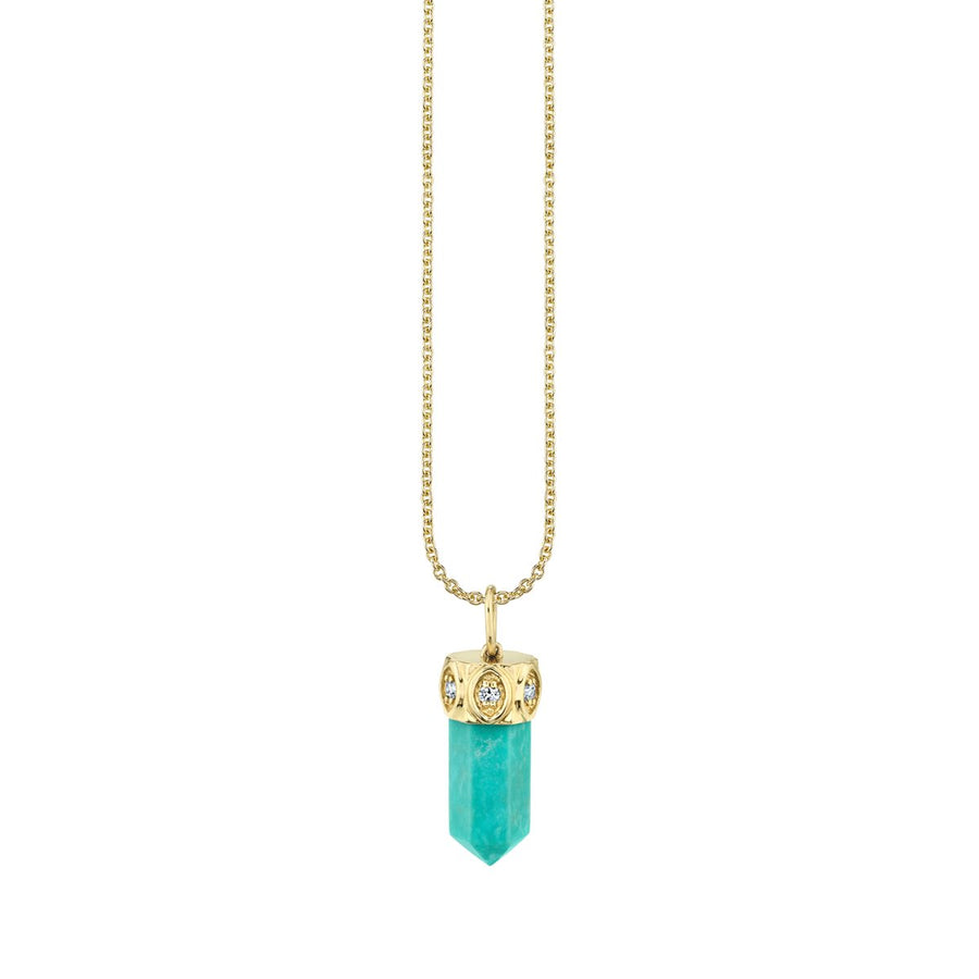 Gold & Diamond Short Carved Stone Charm - Sydney Evan Fine Jewelry