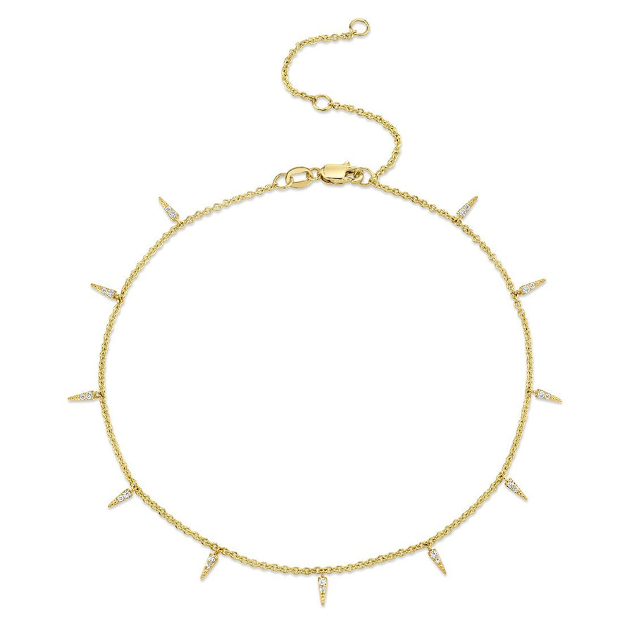 Gold & Diamond Small Fringe Anklet - Sydney Evan Fine Jewelry