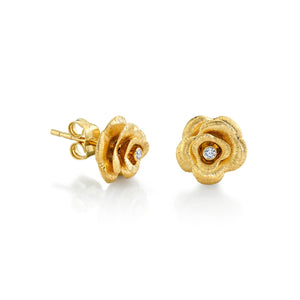 Gold & Diamond Rose Stud - Sydney Evan Fine Jewelry