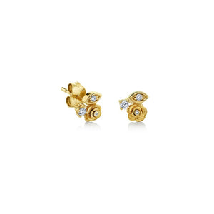 Gold Marquise Eye Diamond Rose Stud - Sydney Evan Fine Jewelry