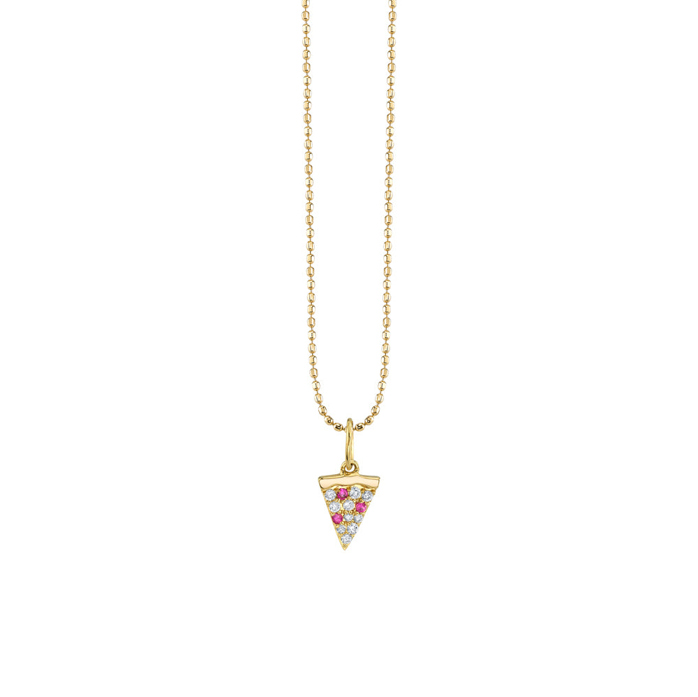 & Diamond Pizza Slice Charm