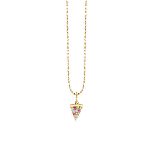 Gold & Diamond Pizza Slice Charm