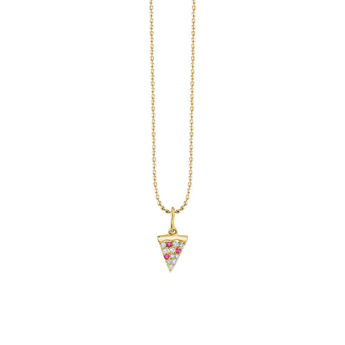 Kids Collection Gold & Diamond Pizza Slice Necklace