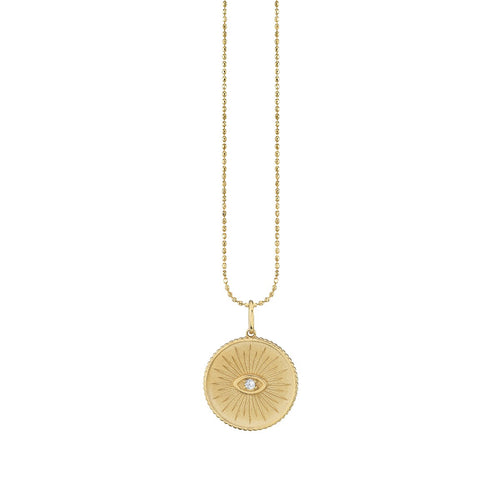 Gold & Diamond Marquise Eye Coin Charm