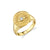Gold & Diamond Marquise Evil Eye Coin Signet Ring