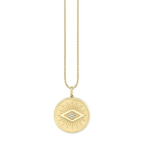 Gold & Diamond Eye Coin Charm