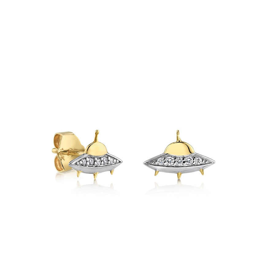 Gold & Diamond Flying Saucer Stud - Sydney Evan Fine Jewelry