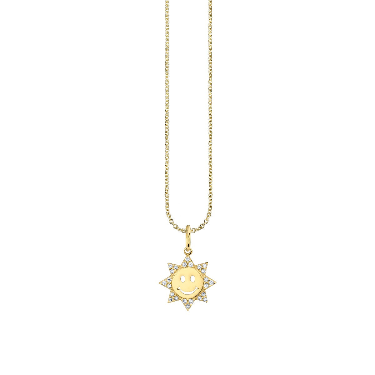& Diamond Small Happy Face Sun Charm