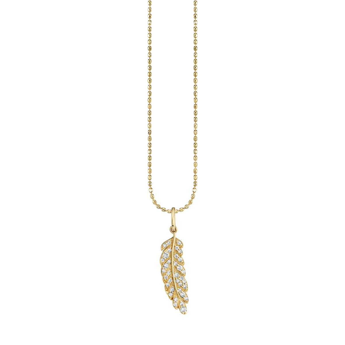 & Diamond Small Feather Charm
