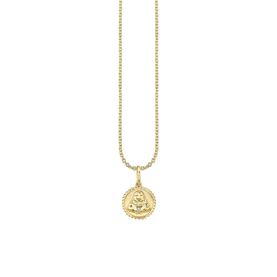Gold & Diamond Tiny Sitting Buddha Coin Charm - Sydney Evan Fine Jewelry