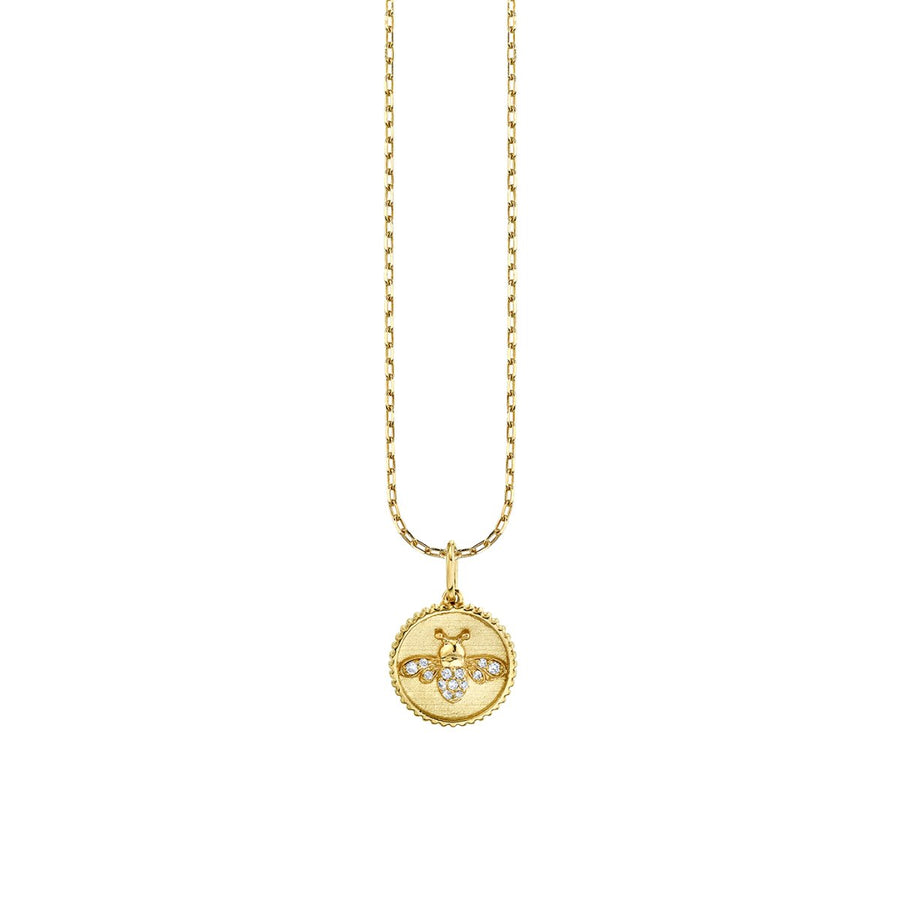 Gold & Diamond Tiny Bee Coin Charm - Sydney Evan Fine Jewelry