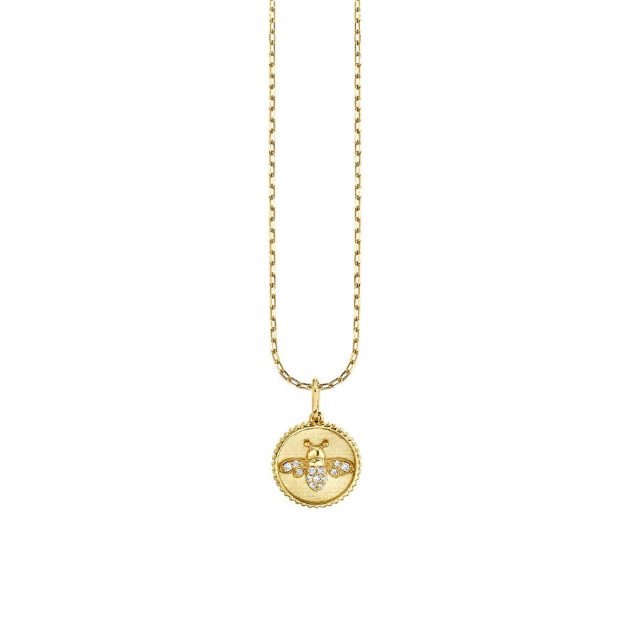Kids Collection Gold & Diamond Tiny Bee Coin Necklace - Sydney Evan Fine Jewelry