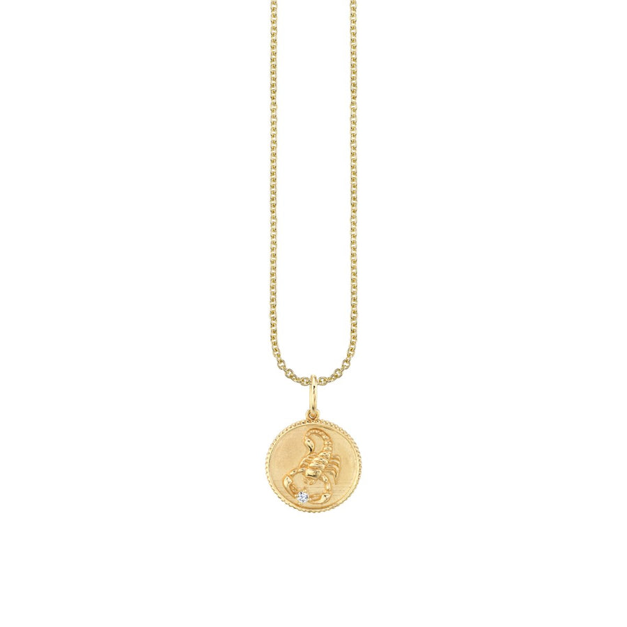 Gold & Diamond Scorpio Zodiac Medallion - Sydney Evan Fine Jewelry