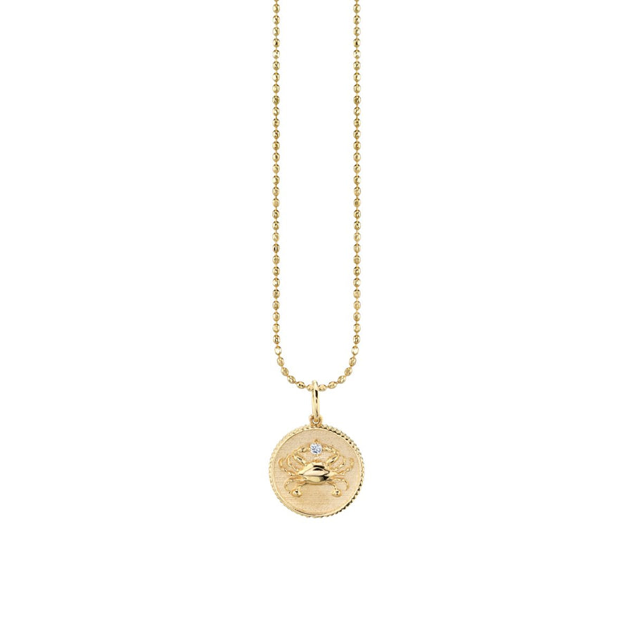 Gold & Diamond Cancer Zodiac Medallion - Sydney Evan Fine Jewelry