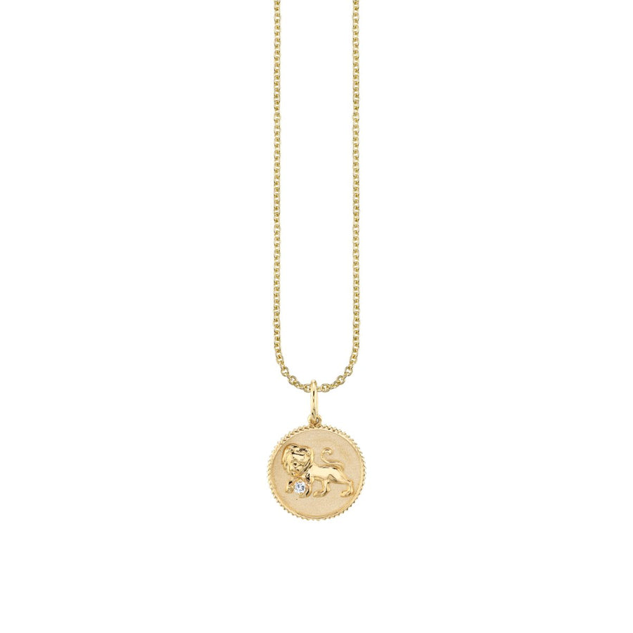 Gold & Diamond Leo Zodiac Medallion - Sydney Evan Fine Jewelry