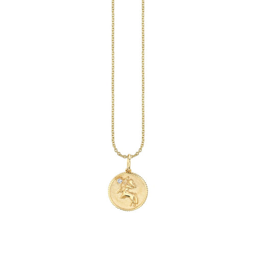 Gold & Diamond Sagittarius Zodiac Medallion