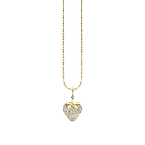 Gold & Diamond Strawberry Charm