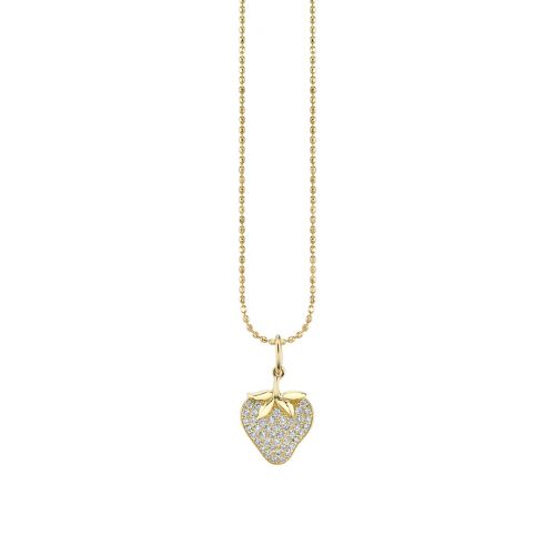 Gold & Diamond Strawberry Charm - Sydney Evan Fine Jewelry